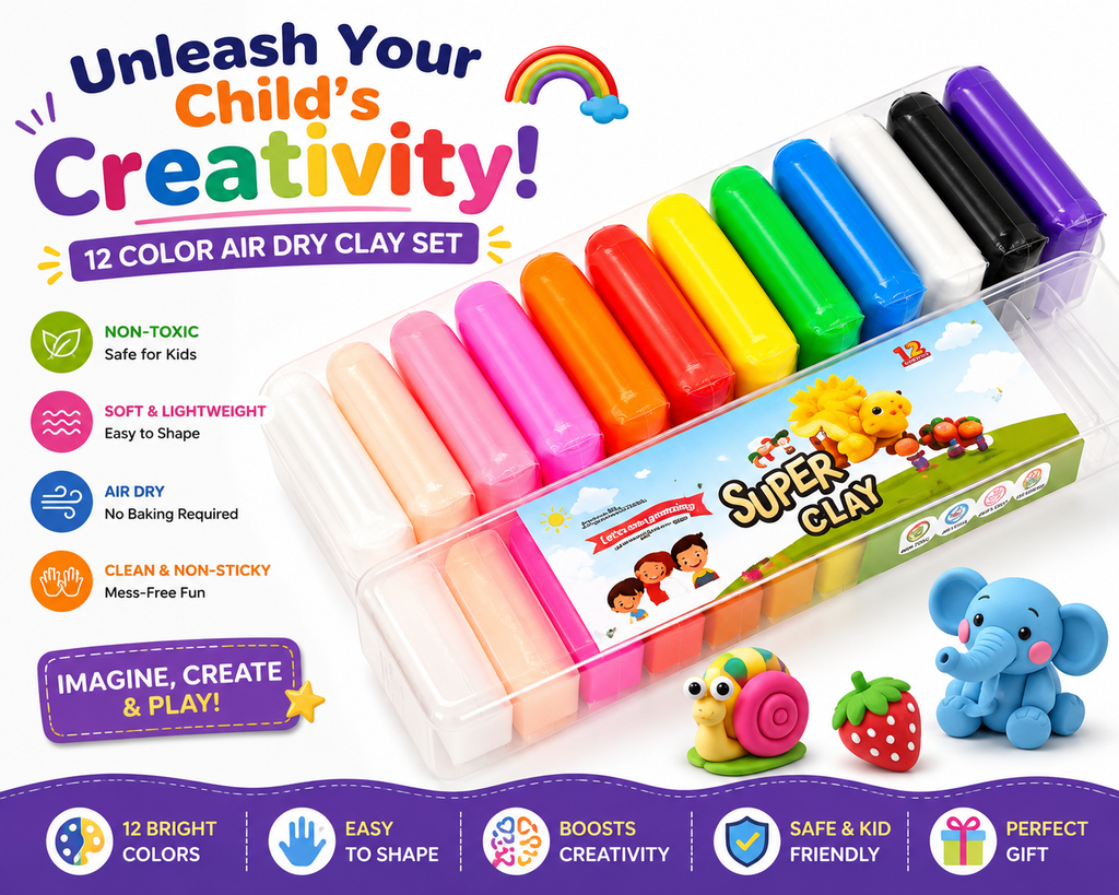 Magic DIY Modeling Clay Set – 12 Colors