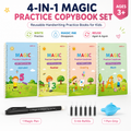 4-in-1 Magic Practice Copybook Set with Magic Pen & 10 Ink Refills