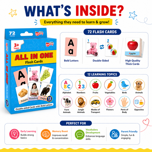 72 All-in-One Educational Flash Cards for Kids