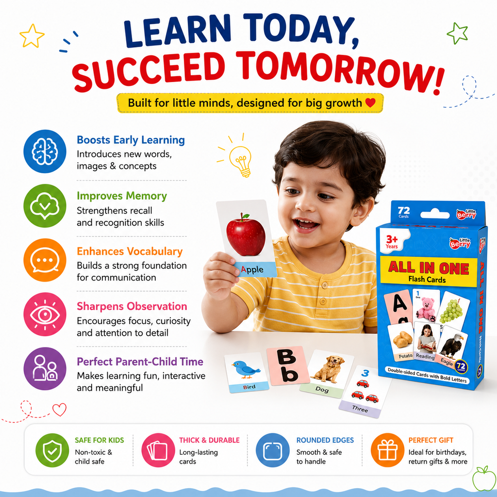 72 All-in-One Educational Flash Cards for Kids
