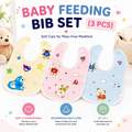 Baby Feeding Bib Set (3 & 5 PCS) | Soft & Absorbent Waterproof Bibs | Reusable Baby Bibs for Newborns, Infants & Toddlers