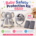 Baby Safety Protection Kit (3 PCS) | Head Protector Backpack + Adjustable Safety Helmet + Anti-Slip Knee Pads | Baby Crawling & Walking Safety Set