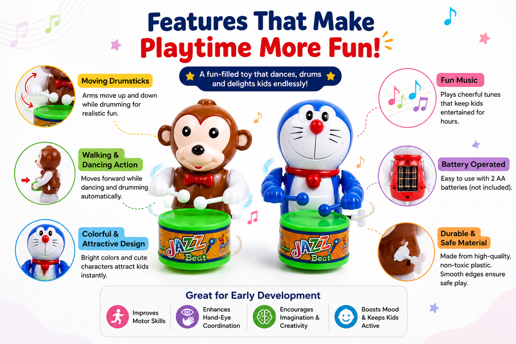 Cute Drumming and Dancing Toy Set for Kids