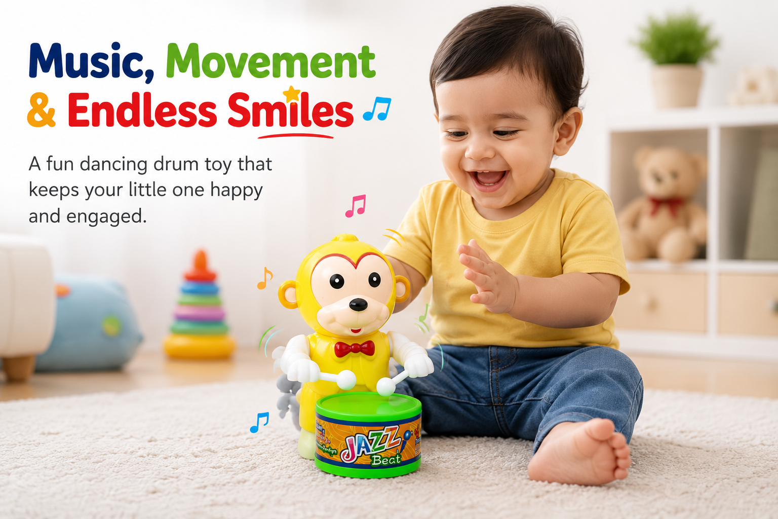 Cute Drumming and Dancing Toy Set for Kids