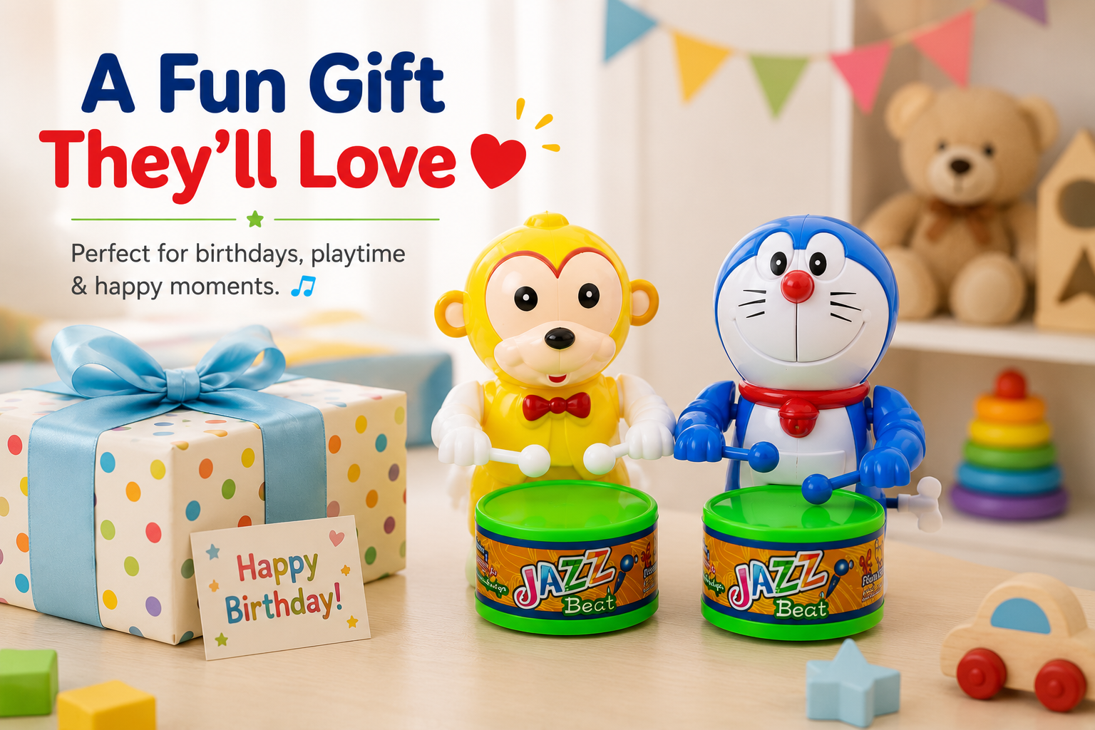 Cute Drumming and Dancing Toy Set for Kids