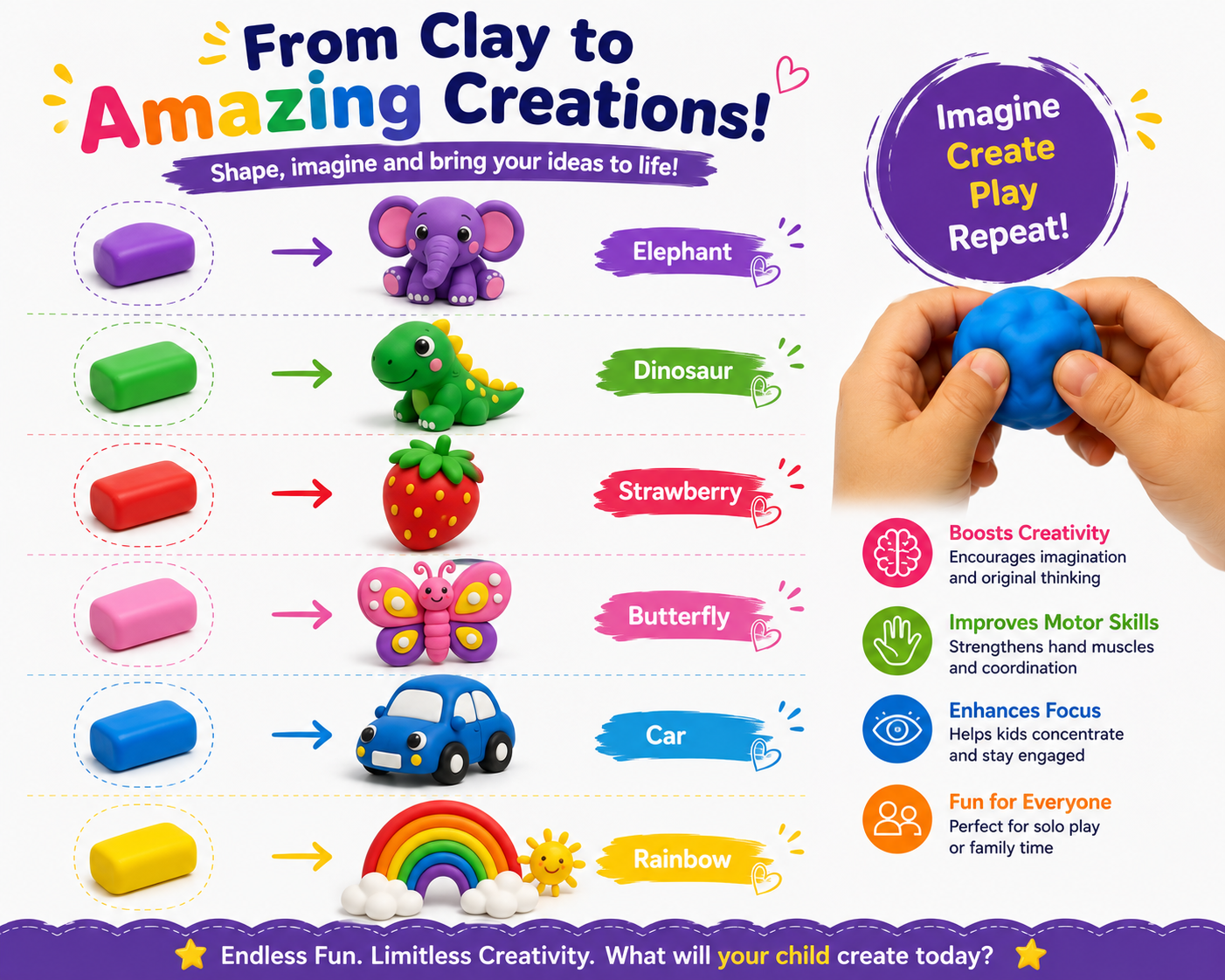 Magic DIY Modeling Clay Set – 12 Colors