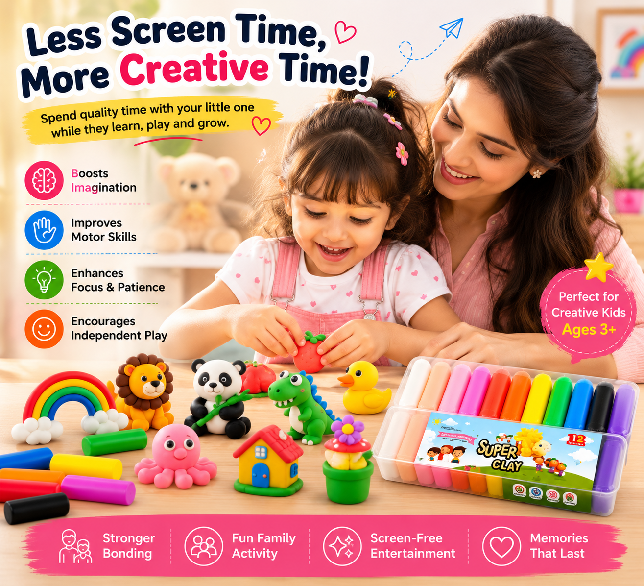 Magic DIY Modeling Clay Set – 12 Colors